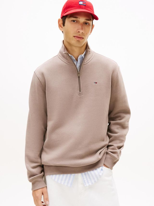 Tjm Reg Fleece 1 4zip Mock Neck fra Tommy Jeans