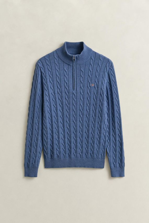 Cotton Cable Half Zip fra Gant