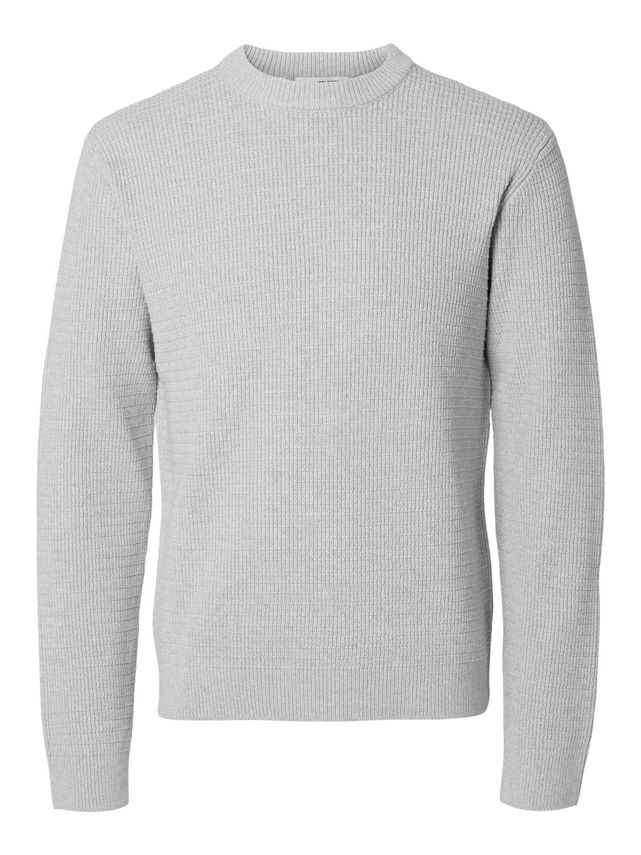 Slhtheo Ls Knit Structure Crew Neck fra Selected