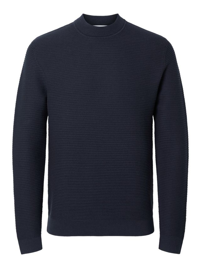 Slhtion Ls Knit Structure Mock Neck fra Selected
