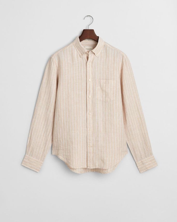 Reg Linen Stripe Shirt fra Gant