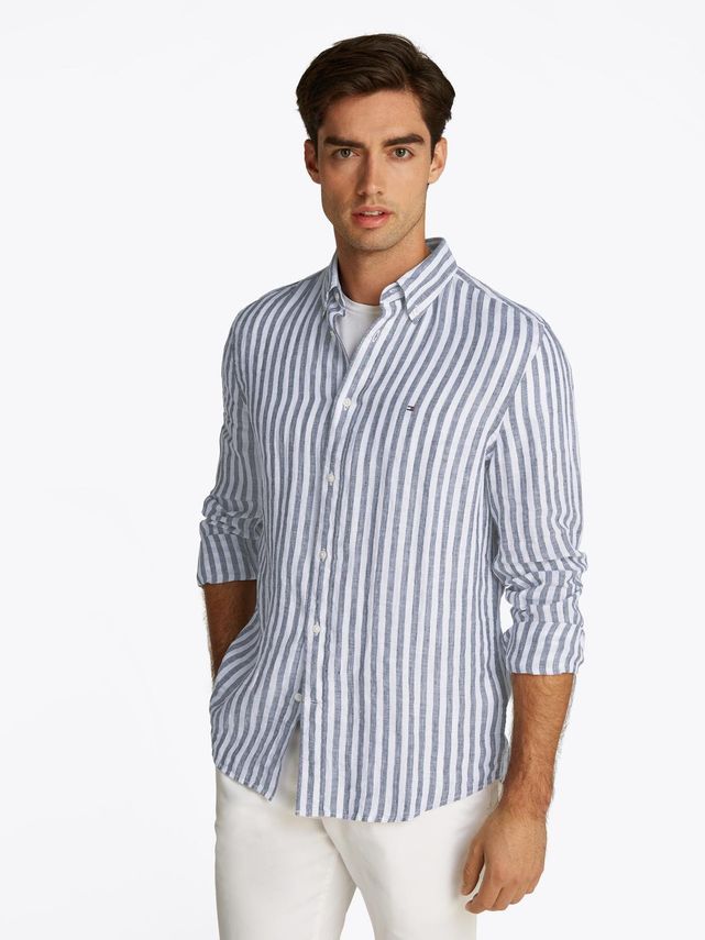 Linen Essential Stripe Rf Shirt fra Tommy Hilfiger
