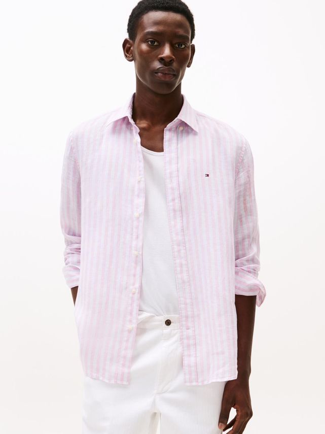 Linen Essential Stripe Rf Shirt fra Tommy Hilfiger