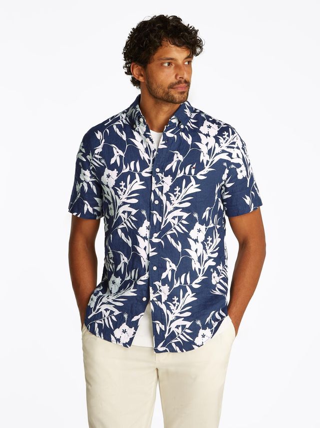 Linen Tropical Prt Ss Rf Shirt fra Tommy Hilfiger