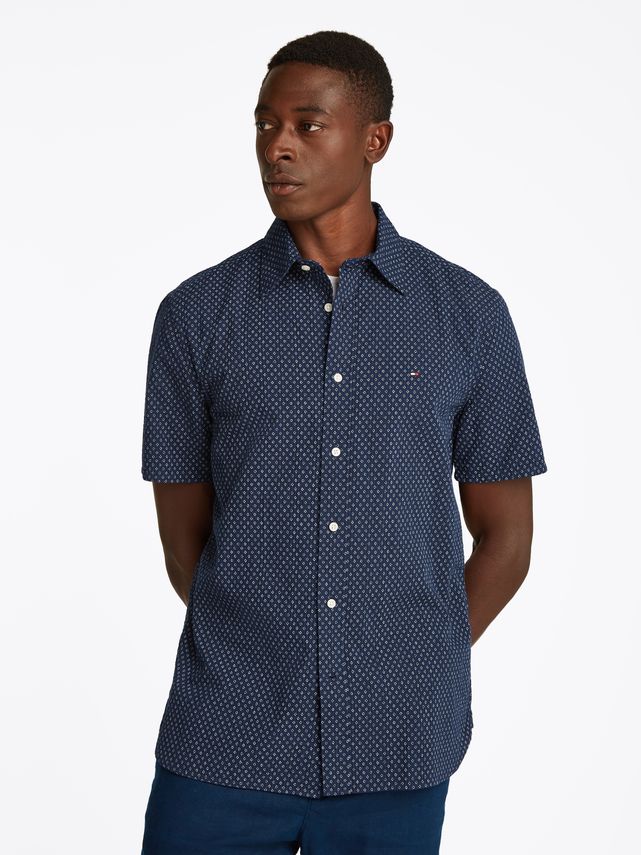 Seersucker Printed  Rf Shirt fra Tommy Hilfiger