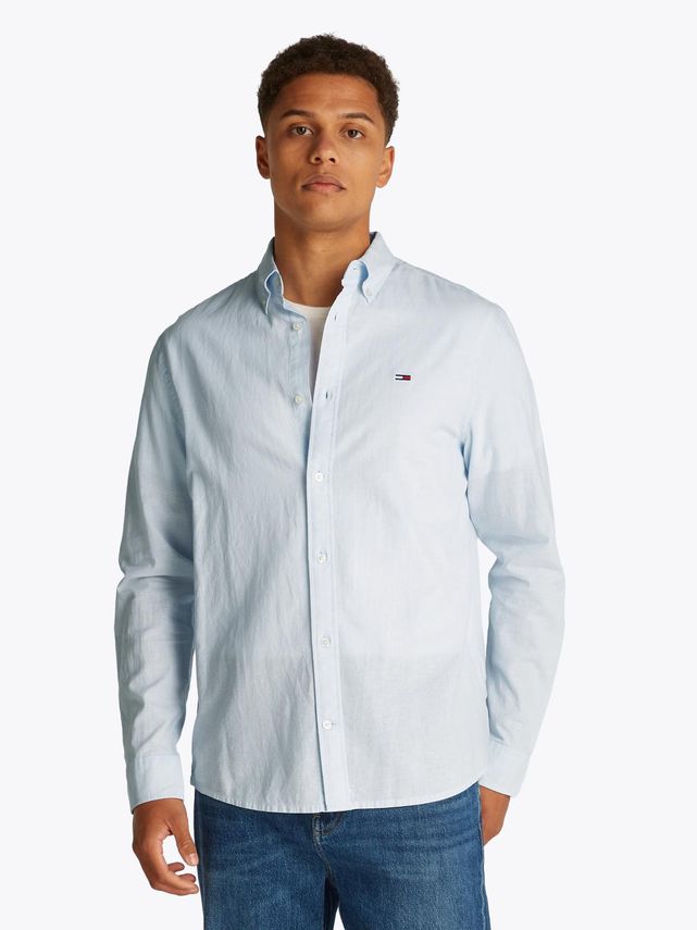 Tjm Reg Linen Blend Ls Shirt Ext fra Tommy Jeans