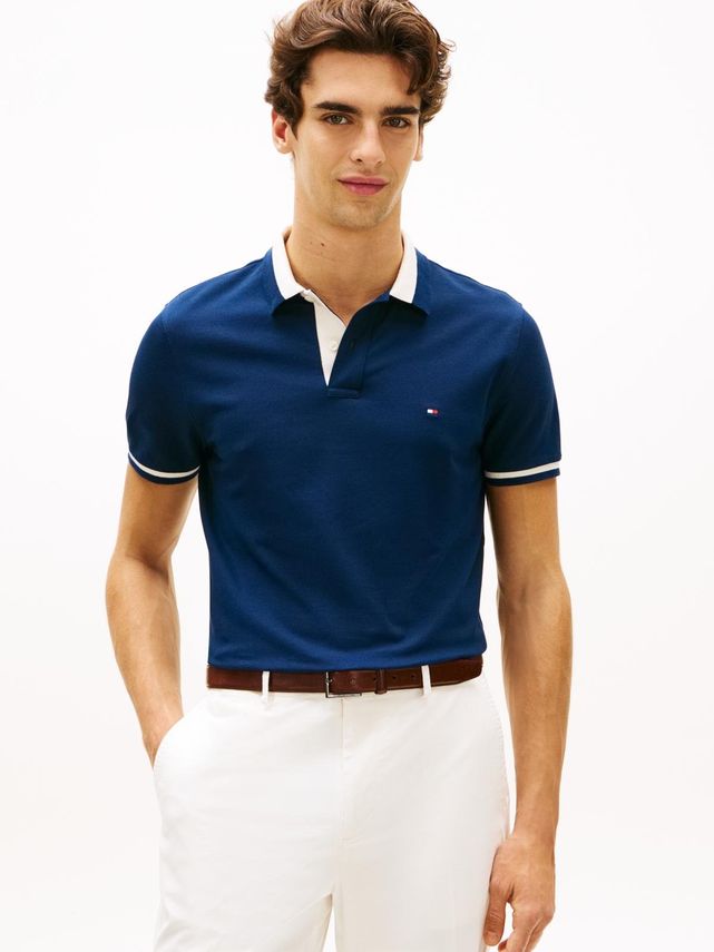 Contrast Collar Block Reg Polo fra Tommy Hilfiger