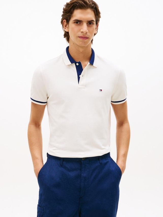Contrast Collar Block Reg Polo fra Tommy Hilfiger