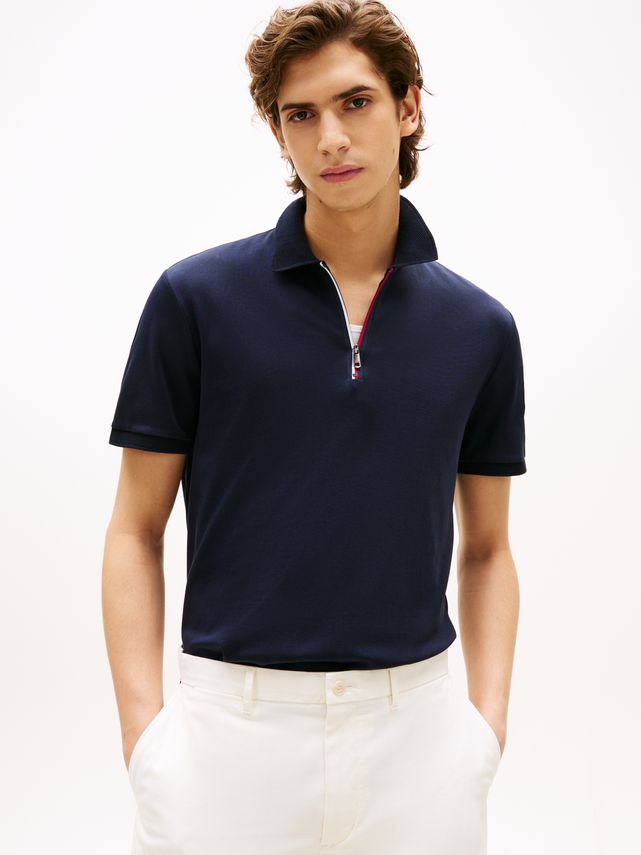 Interlock Zip Reg Polo fra Tommy Hilfiger
