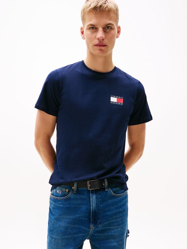 Tommy Jeans Tjm Slim Essential Flag T-shirt – Fantastisk Tilbud!