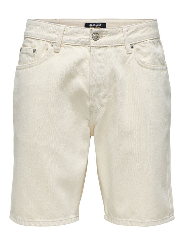 Only & Sons Onsedge Ecru 2044 Dnm Shorts - Black Friday Tilbud