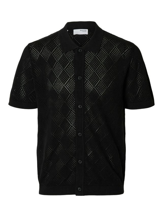 Slharco Ss Knit Structure Polo Card fra Selected