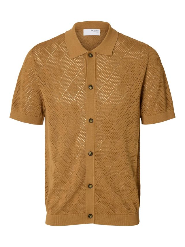 Slharco Ss Knit Structure Polo Card fra Selected