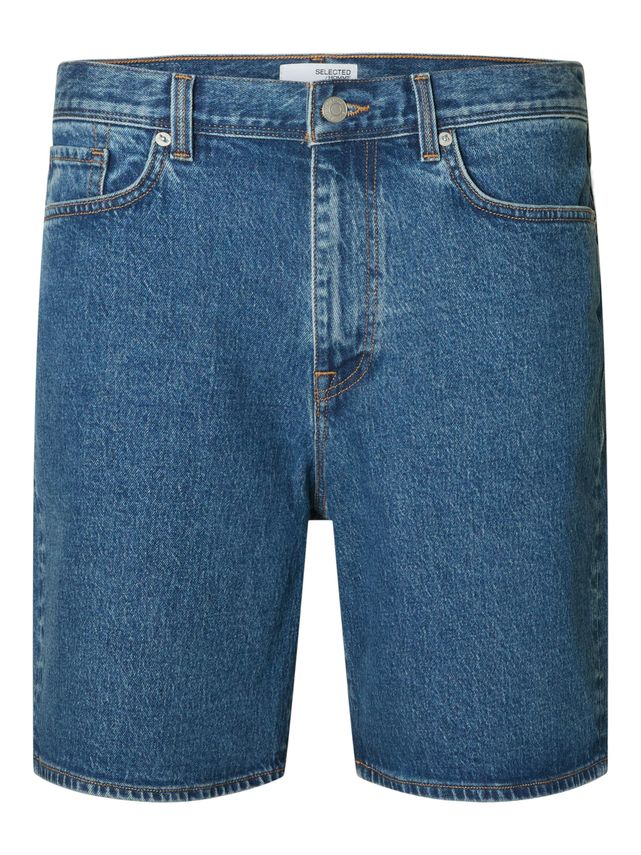 Slhreg Alex Mid Blue Denim Shorts fra Selected