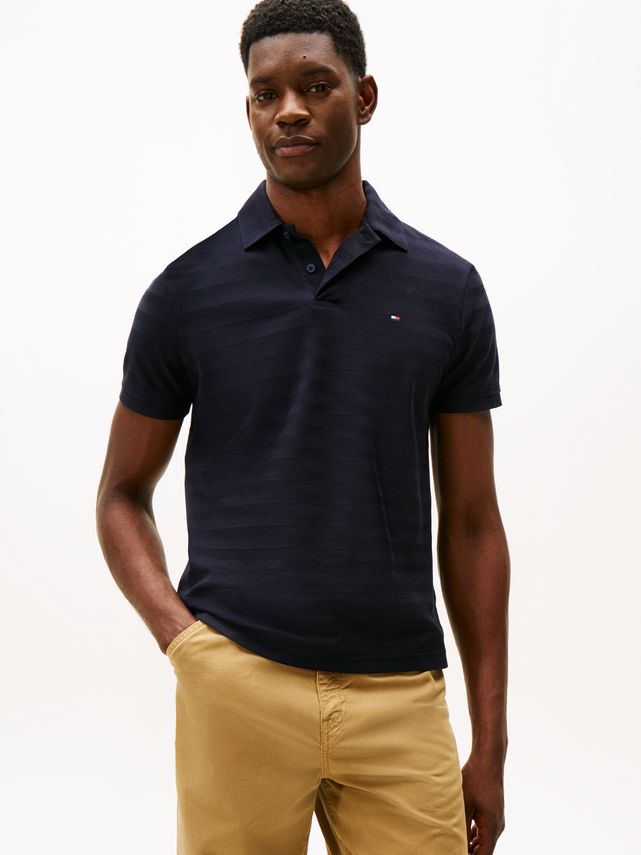 Ss Herringbone Reg Polo fra Tommy Hilfiger