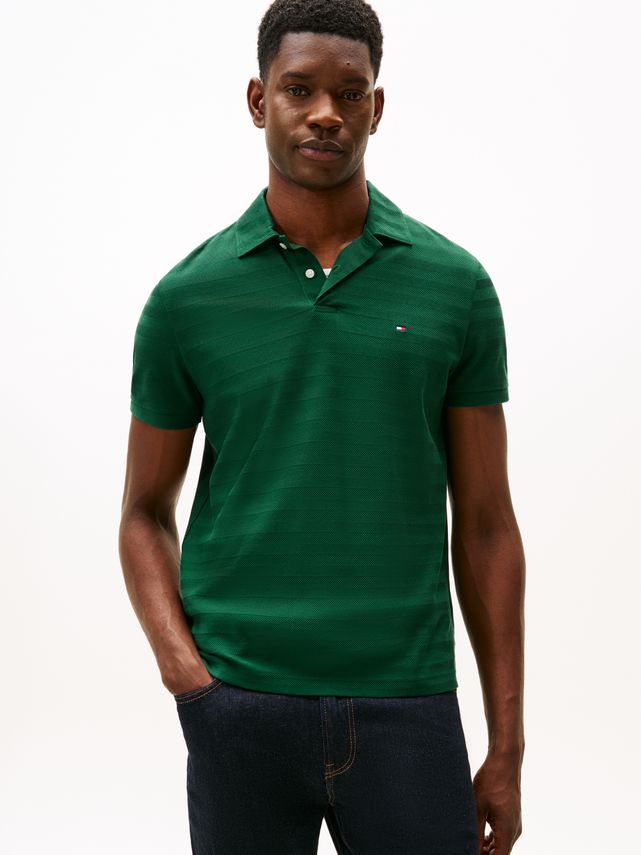 Ss Herringbone Reg Polo fra Tommy Hilfiger