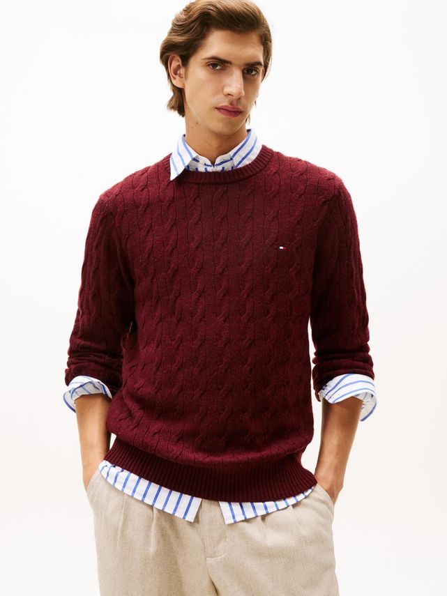 Lambswool Blend Cable Crew fra Tommy Hilfiger
