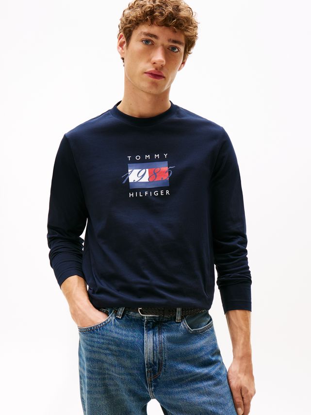 Linear Flag Graphic Ls Tee fra Tommy Hilfiger