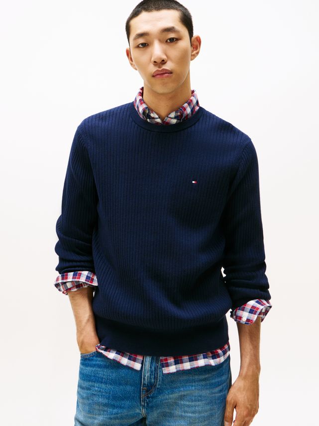 Pima Ctn Cash Structure Crew fra Tommy Hilfiger
