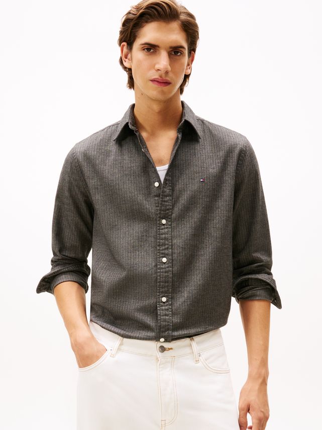 Flannel Herringbone Shirt fra Tommy Hilfiger