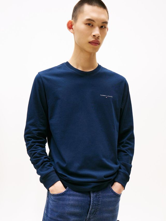 Tjm Slim Chest Linear Ls Tee Ext fra Tommy Jeans