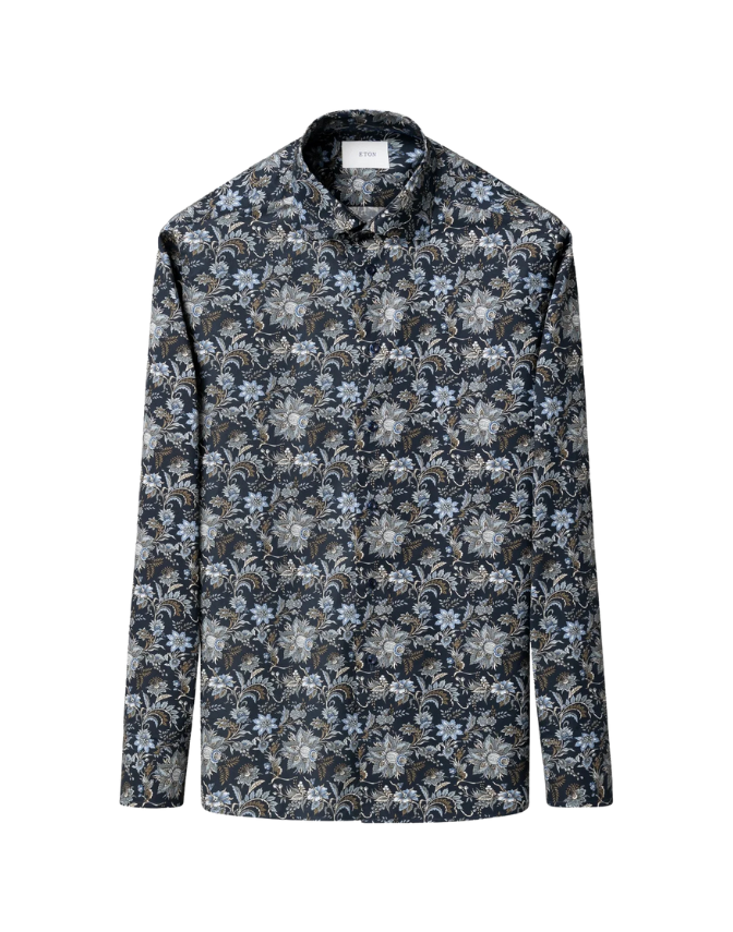 Floral Print Signature Twill Shirt fra Eton