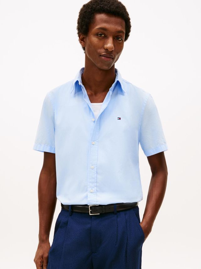 Core Flex Poplin Solid S S Shirt fra Tommy Hilfiger