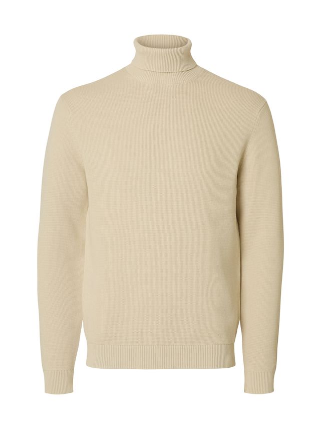 Slhdane Ls Knit Structure Roll Neck fra Selected