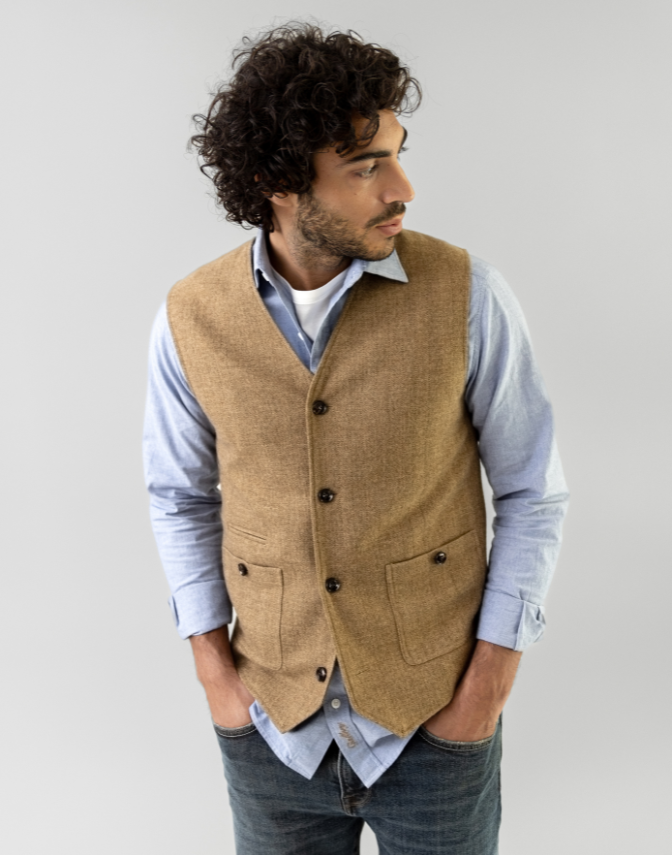 Mmgconor Herringbone Waistcoat fra Mos Mosh