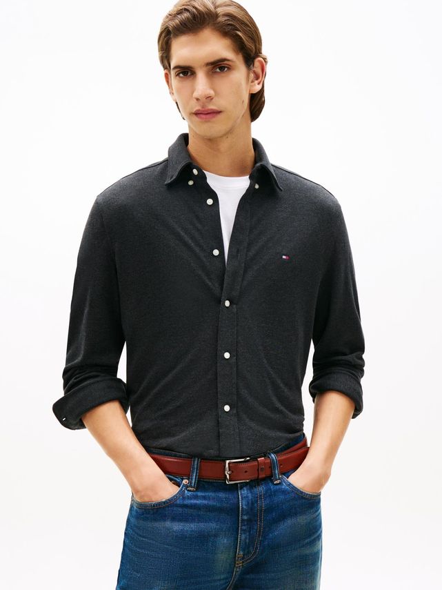 Knit Pique Featherweight Shirt fra Tommy Hilfiger