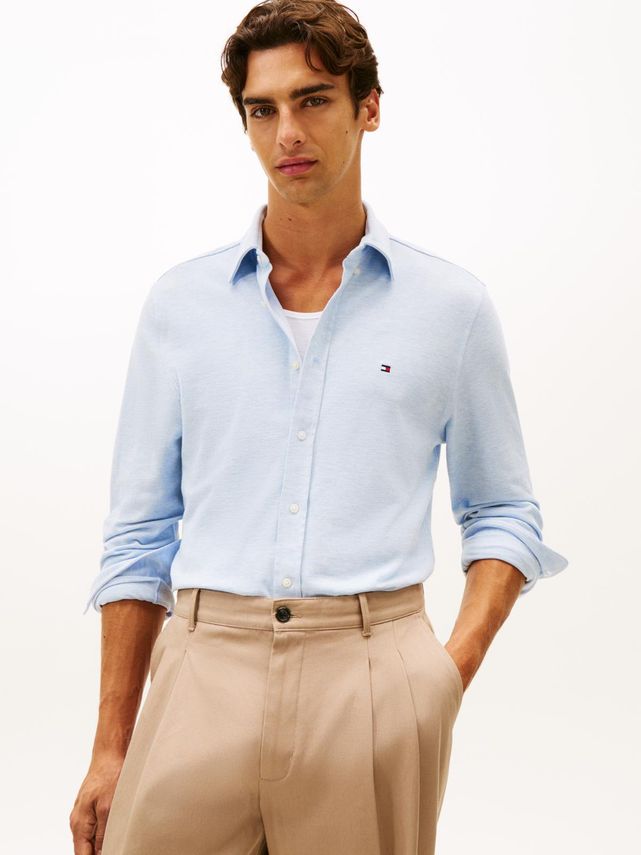 Knit Pique Featherweight Shirt fra Tommy Hilfiger