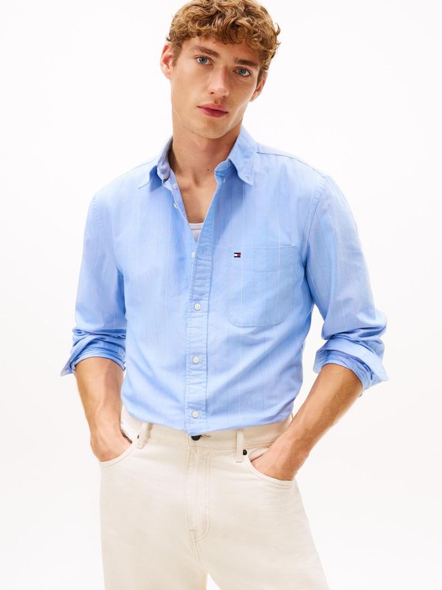 Heritage Oxford Pin Stripe Shirt fra Tommy Hilfiger
