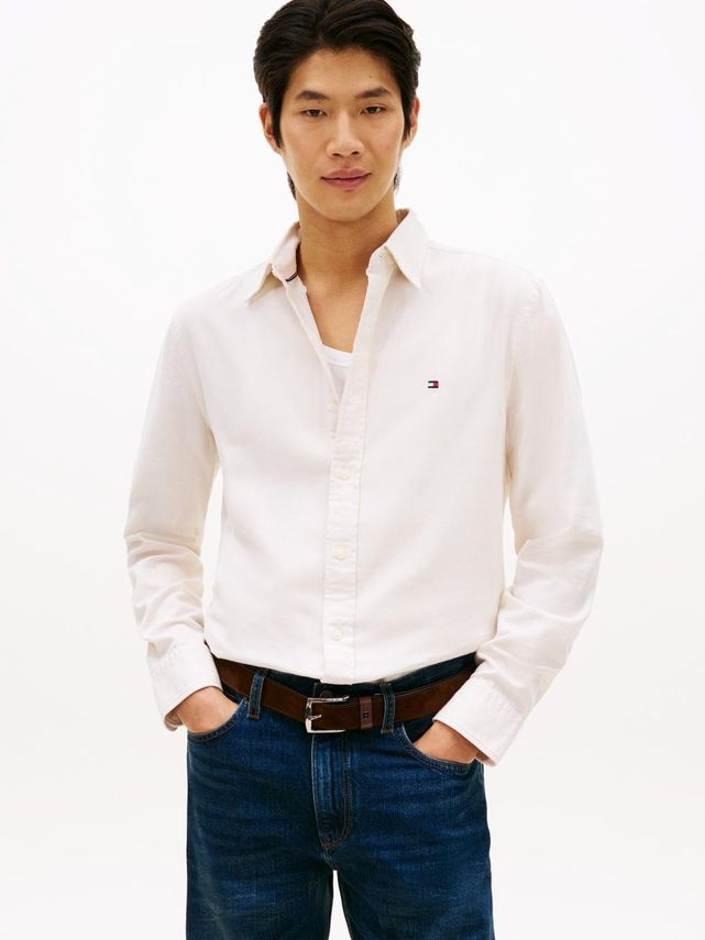 Brushed Linen Twill Rf Shirt fra Tommy Hilfiger