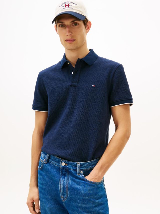 Seersucker Reg Polo fra Tommy Hilfiger