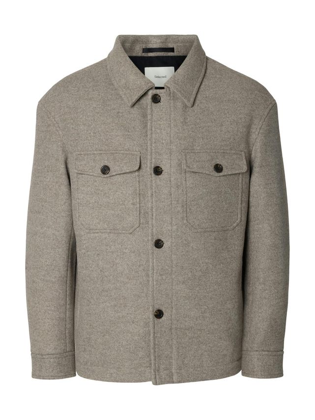 Slhmitch Wool Blend Shacket Noos fra Selected