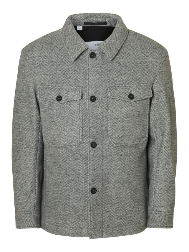 Slhmitch Wool Blend Shacket Noos fra Selected