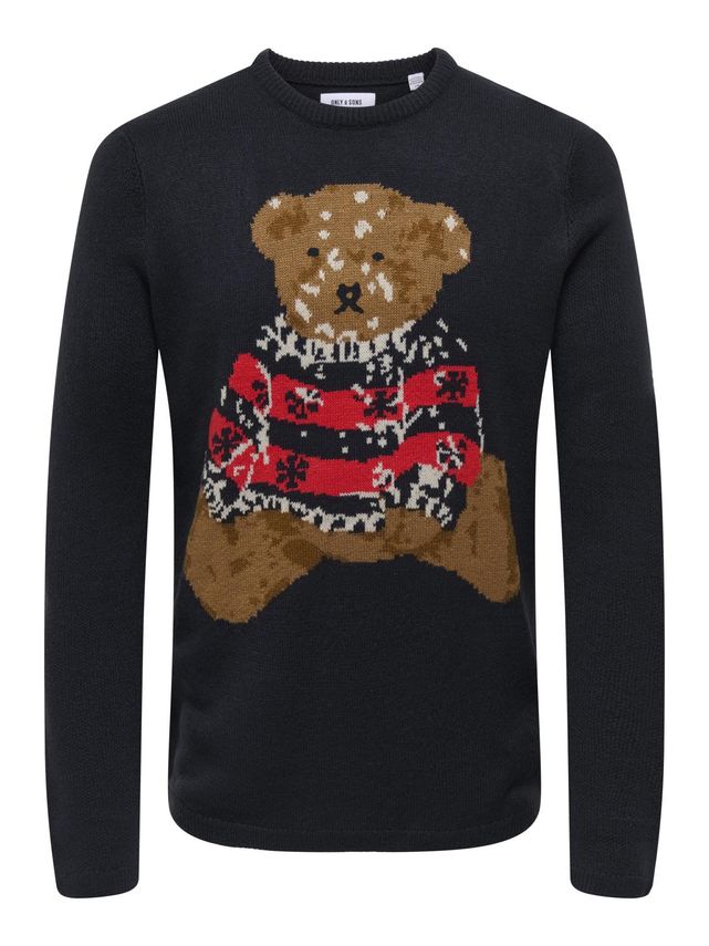 Onsxmas Reg 5 Teddy Crew Knit fra Only & Sons