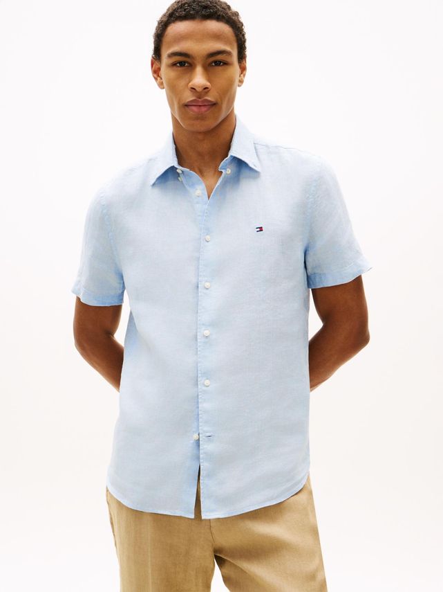 Pigment Dyed Linen Rf Shirt S S fra Tommy Hilfiger
