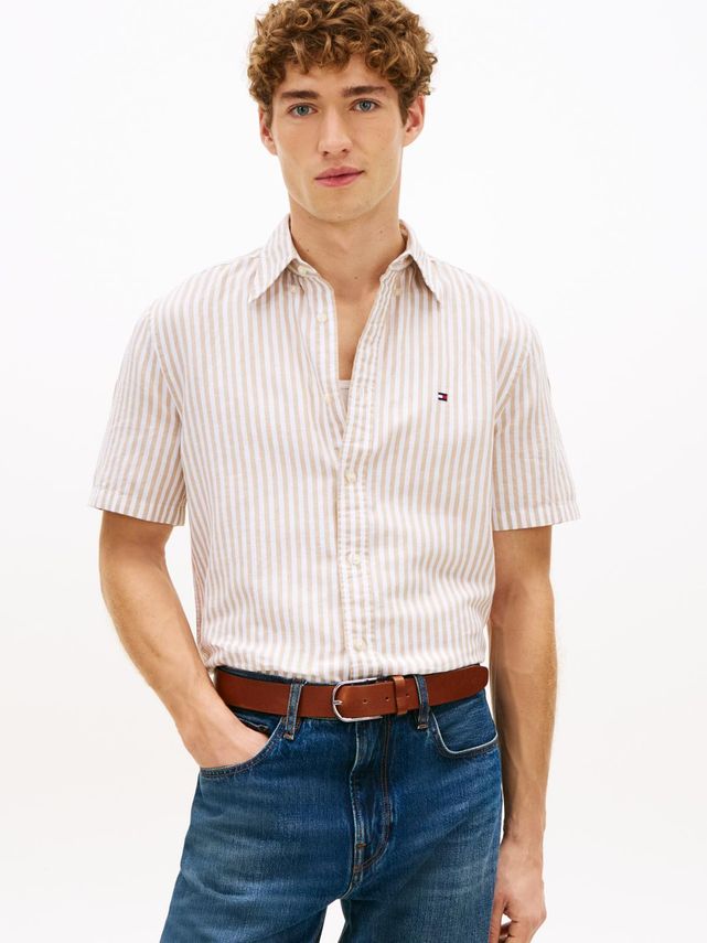 Linen Blend Bengal Stp S S Rf fra Tommy Hilfiger