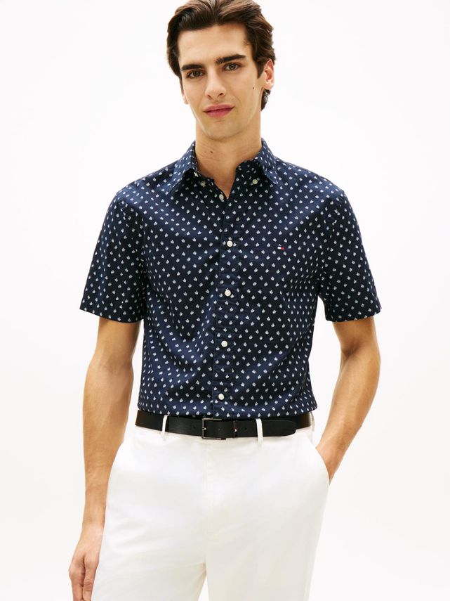 Flex Poplin Prt Rf Bd S S fra Tommy Hilfiger