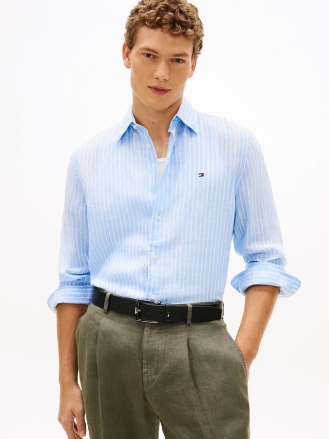 Linen Bengal Stripe Rf Shirt fra Tommy Hilfiger