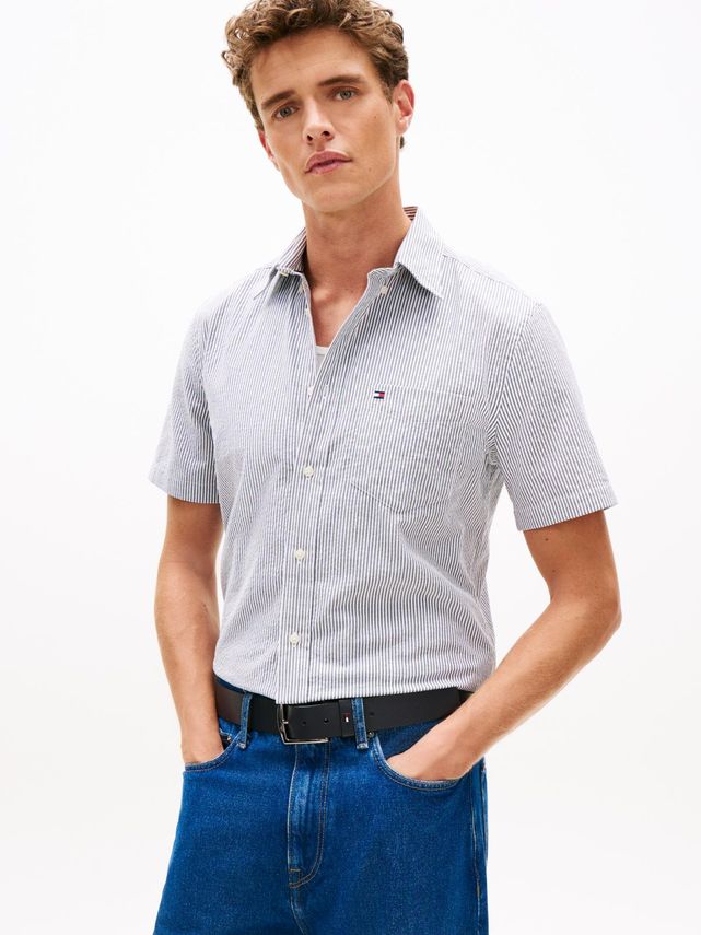 Seersucker Bengal Stripe Shirt fra Tommy Hilfiger