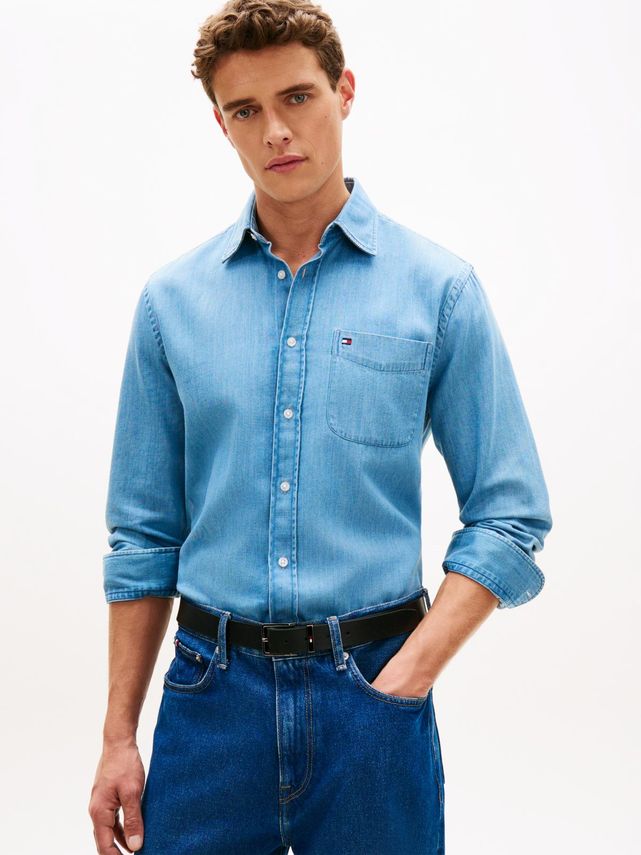 Lightweight Denim Rf Shirt fra Tommy Hilfiger