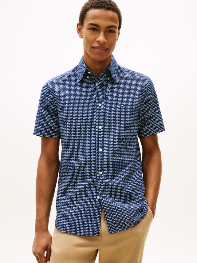 Linen Blend Prt Ss Shirt fra Tommy Hilfiger