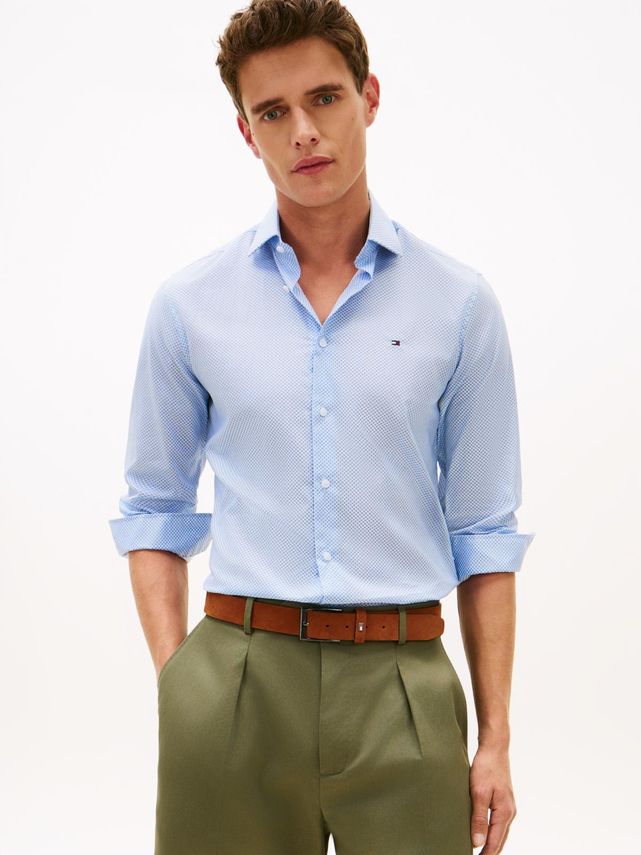 Cl Micro Print Shirt fra Tommy Hilfiger