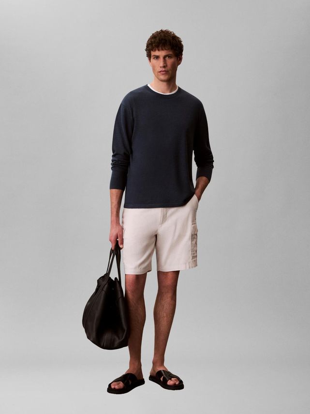 Ls Linen Blend Crew Swtr 12gg fra Calvin Klein