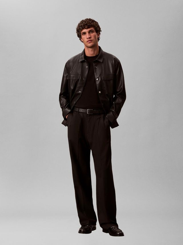 Wide Leg Travel Twill Wool Trous fra Calvin Klein