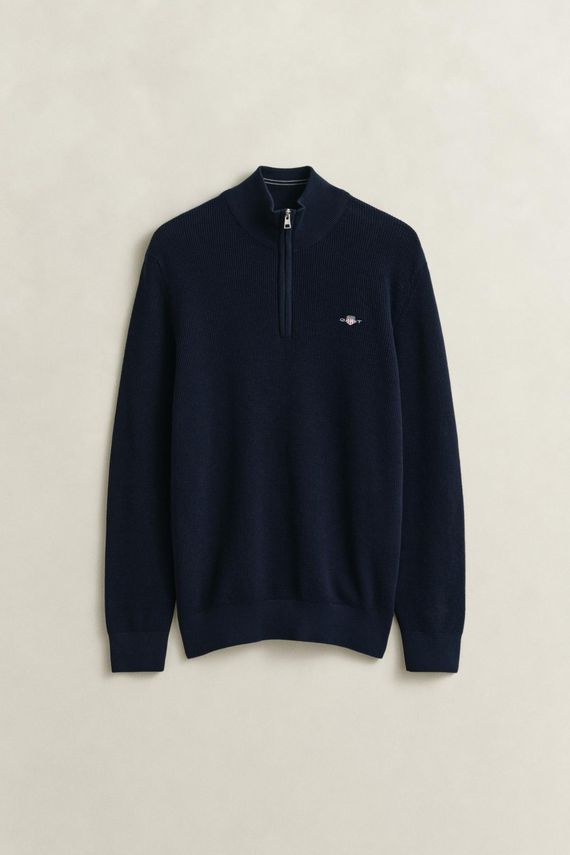 Micro Textured Cotton Half Zip fra Gant