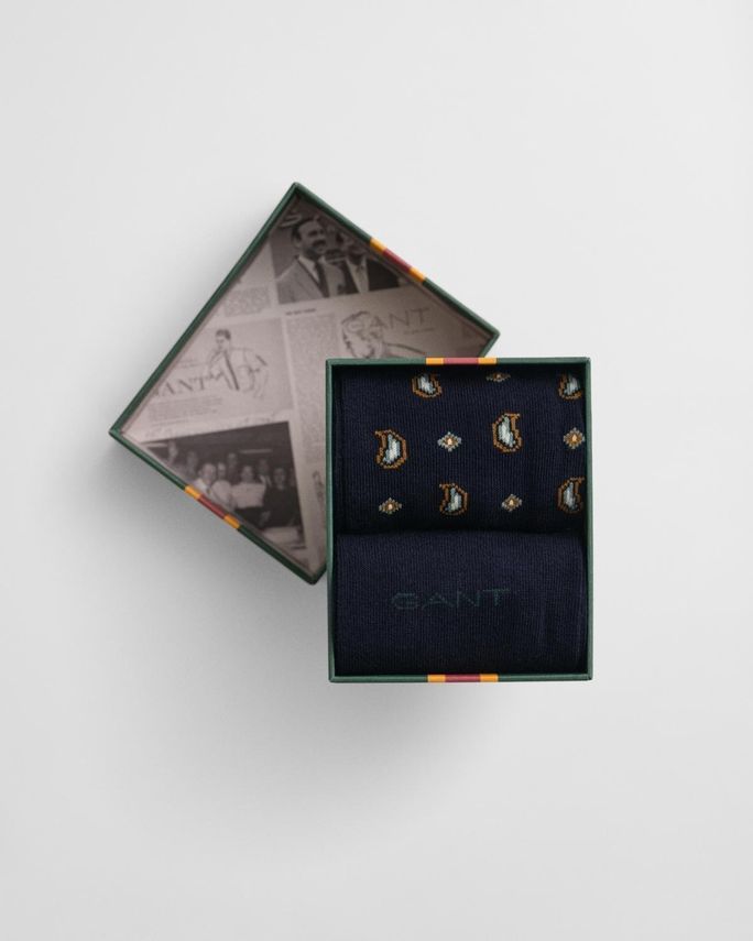 Paisley Socks 2 Pack Gift Box fra Gant