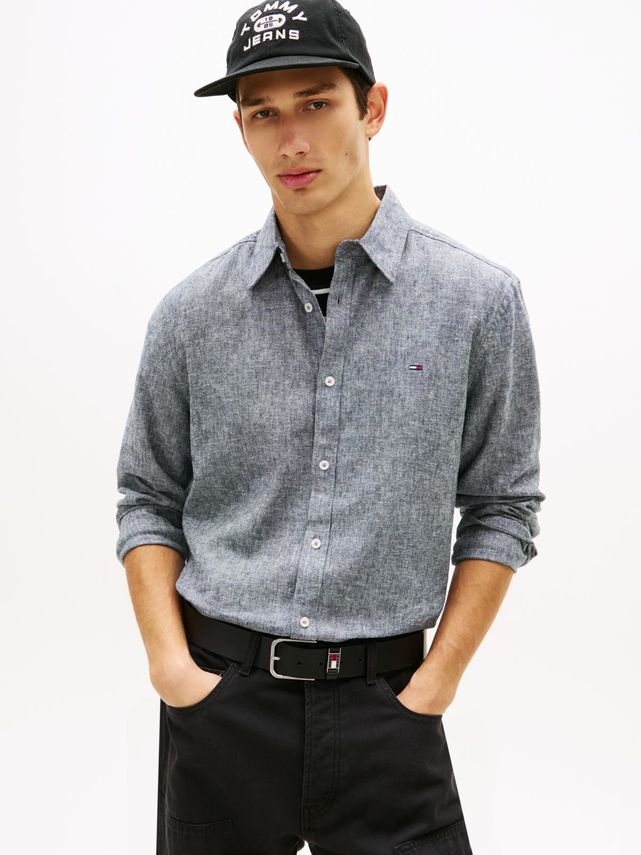 Tjm Reg Linen Blend Shirt Ext fra Tommy Jeans